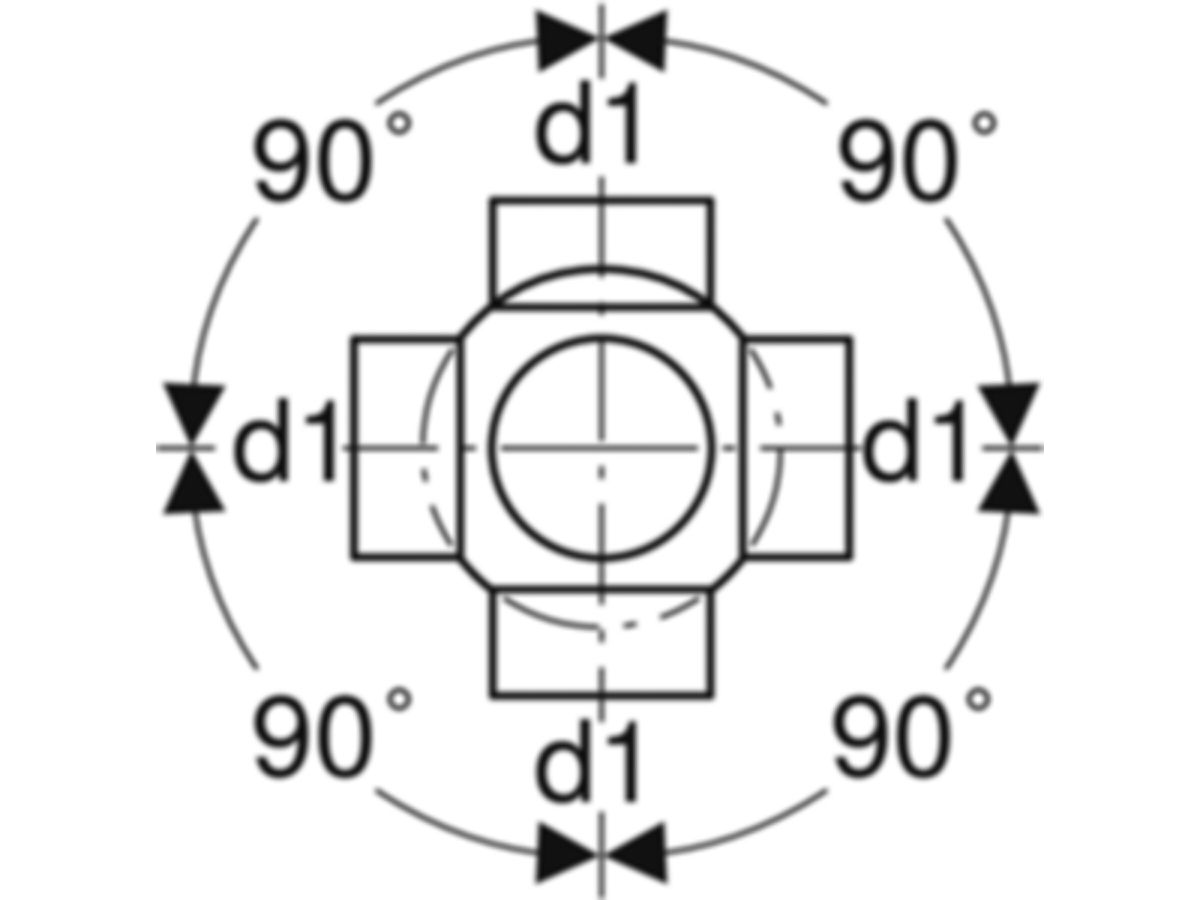 Geberit Mehrfachabzweig 90° 110 - 4-Teilig