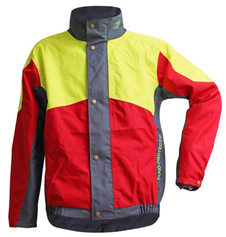 Tapio Expert Regenjacke gelb/rot/convoy - Wasserdich. TopTex Gewebe EN343 Kl. 3
