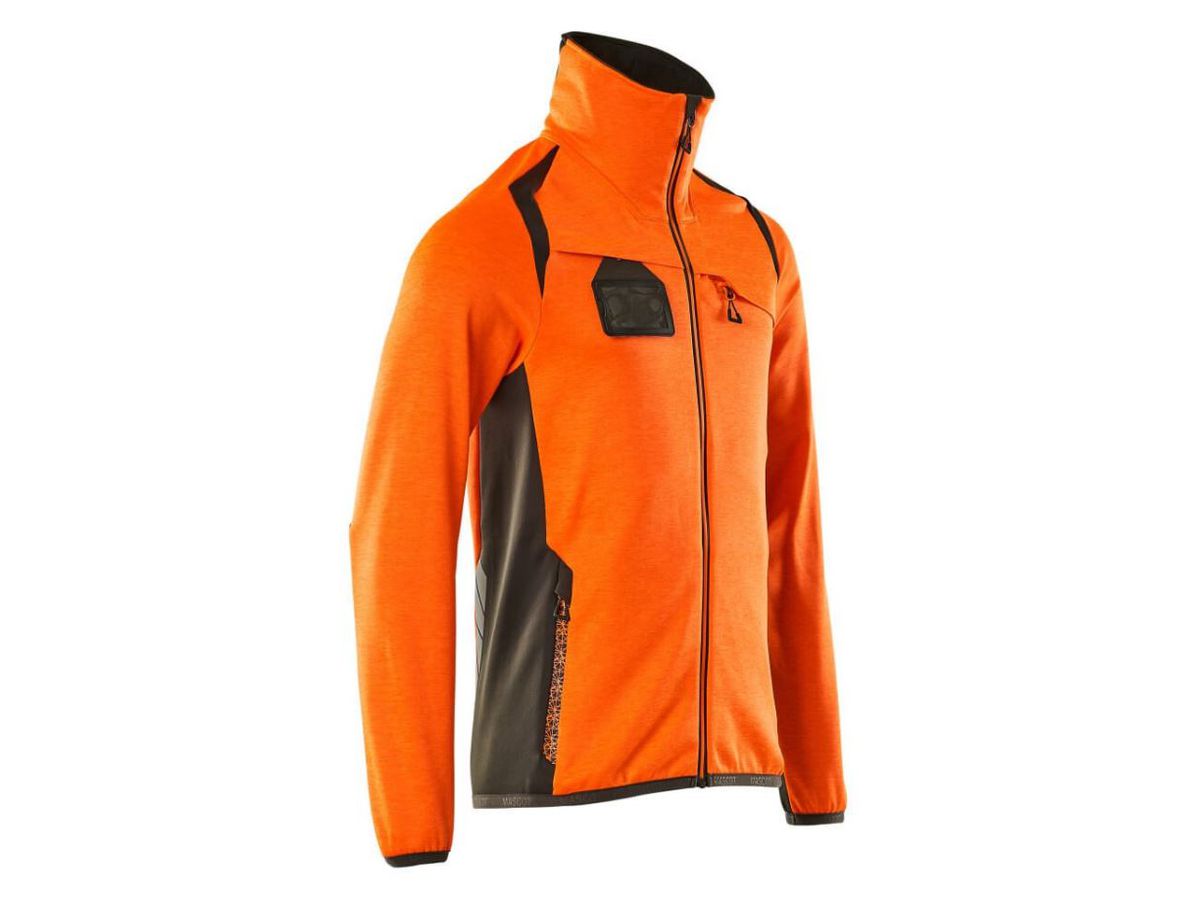 Fleecepullover mit Reissverschl. Gr. 2XL - hi-vis orange/dunkelanthrazi,94%PES/6%EL