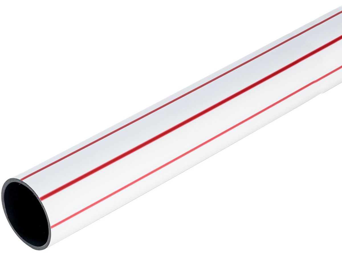 Kabelschutzrohre LDPE glattendig C+S - à 5 oder 10 m mit roten Streifen