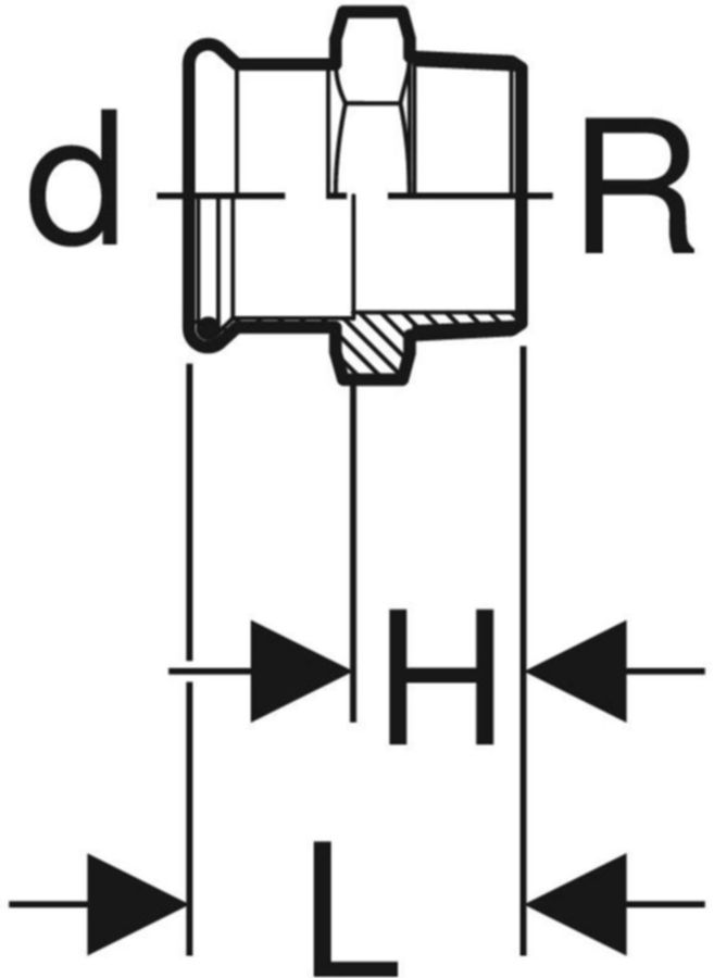 Mapress Therm Übergang mit Aussengewinde