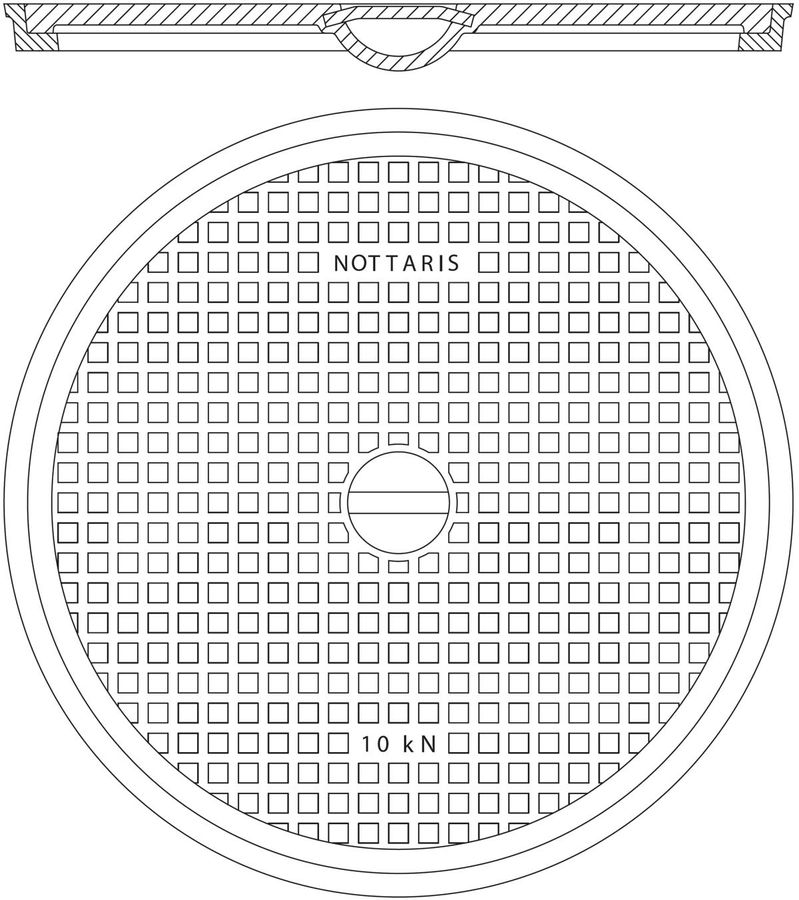 Schachtabdeckung Fig. 20H, 10kN - mit Handgriff/Uni-Griff