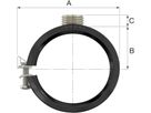 Rohrschellen Inox V4A 1/2"/M10 121-127 - ø 121-127 mm  BSA isoliert