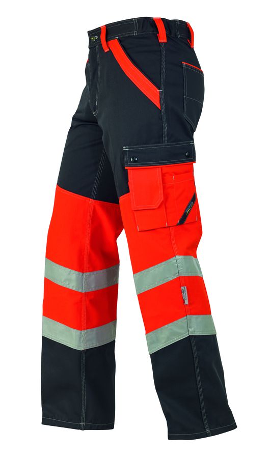 Arbeitshose anthrazit/rot - EN ISO 20471 Kl. 1