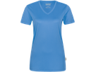 Damen-V-Shirt COOLMAX Gr. S, malibublau - 100% Polyester, 130 g/m²