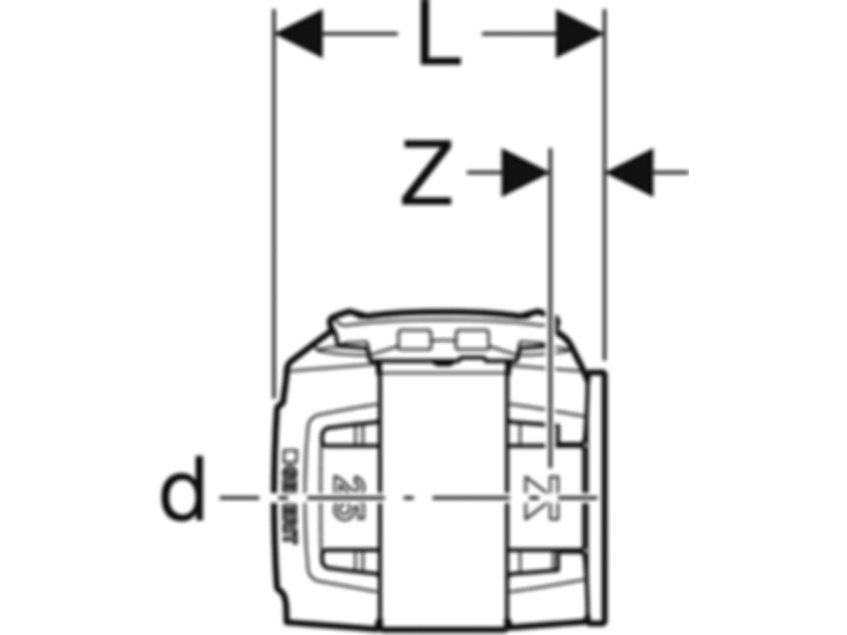 Rohr-Endstopfen - GEBERIT FlowFit d Ø 25 mm