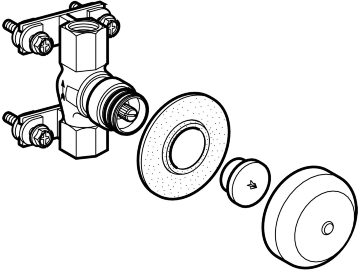 Geberit Unterputz-Absperrvent. 3/4" - Universal verchromt