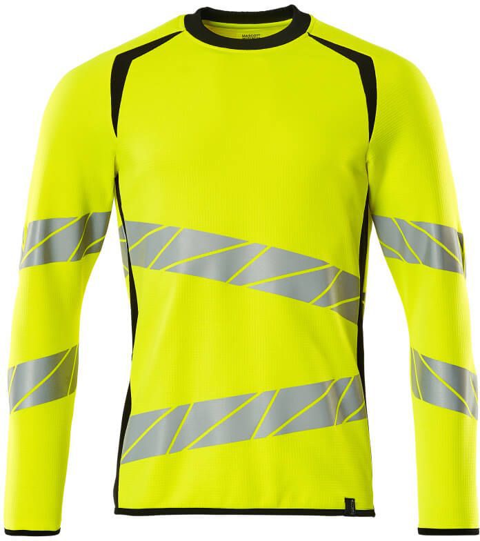 Sweatshirt Premium zweifarbig, Gr. 2XLO - hi-vis gelb/schwarz