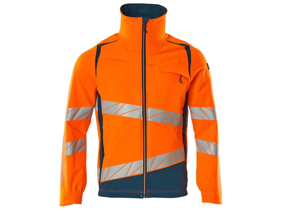 Jacke ultimate Stretch, Gr. M - hi-vis orange/dunkelpetroleum