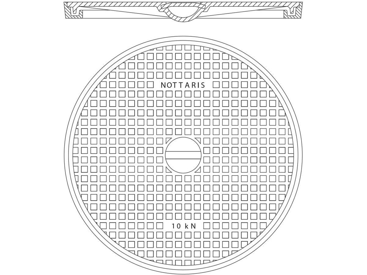 Schachtabdeckung Fig. 23-5.80 5 To - mit Geruchverschluss + Handgriff