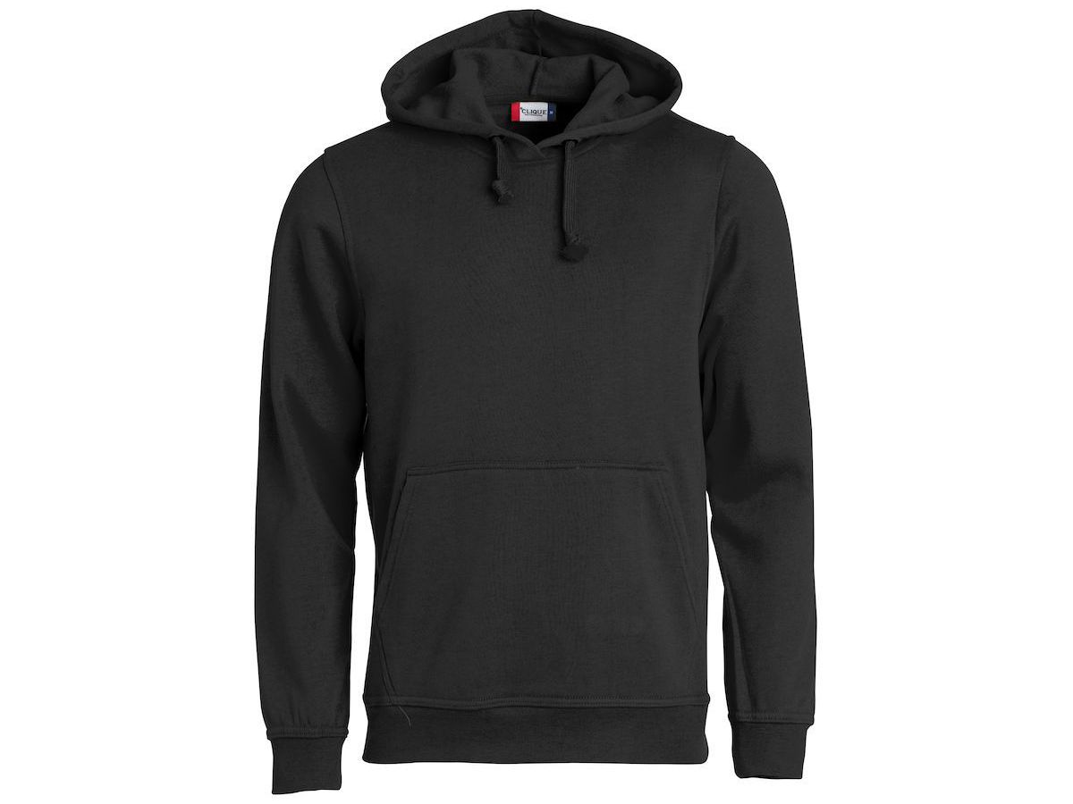 CLIQUE BASIC Hoody, schwarz, Grösse XS - 65% Polyester 35% Baumwolle 280 g/m²