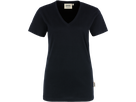 Damen-V-Shirt Classic Gr. L, schwarz - 100% Baumwolle