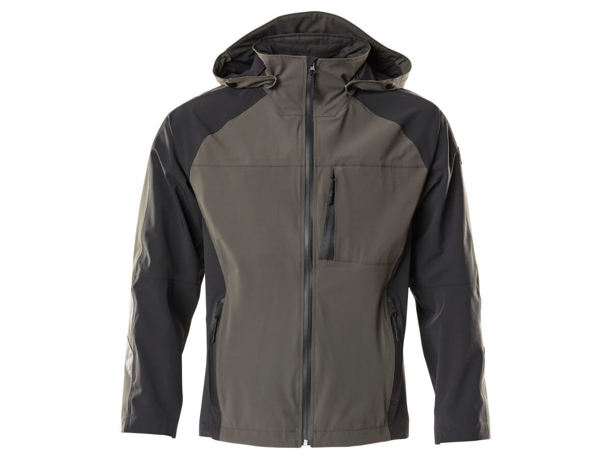 Hard Shell Jacke Stretch, Gr. XL - dunkelanthrazit/schwarz, 87% PA / 13% EL