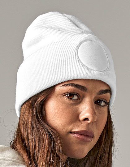 Circular Patch Beanie, One Size - CB446, Beechfield