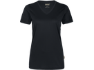 Damen-V-Shirt COOLMAX Gr. 2XL, schwarz - 100% Polyester, 130 g/m²