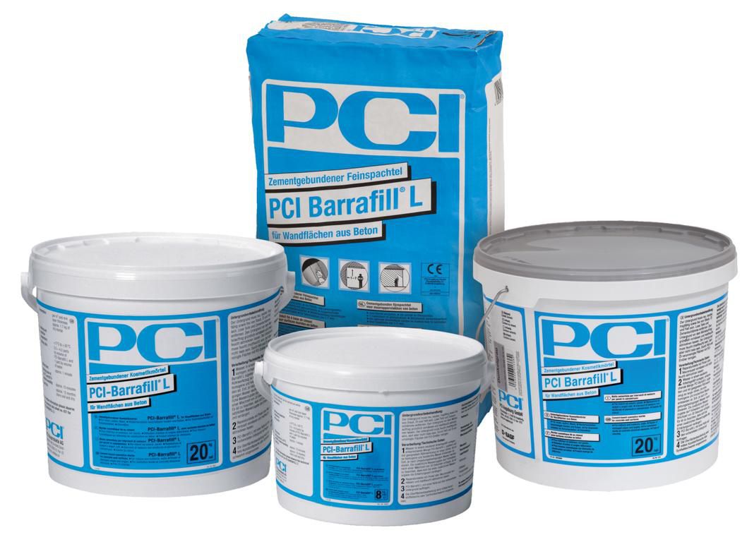 PCI-Barrafill L, zementgebundener - Kosmetikmörtel/Feinspachtel, hellgrau