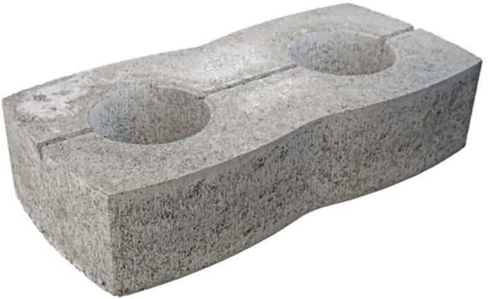 COBRA Mauer grau, 2er, Normalstein - 64.4/31/14.5 cm