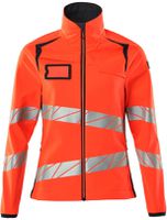 Soft Shell Jacke, Damenpassform, Gr. 2XL - hi-vis rot/schwarzblau, 100% PES