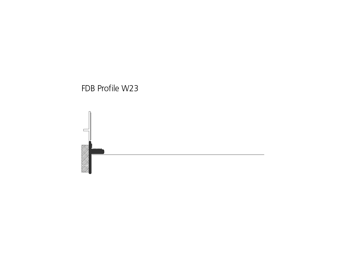 Riwega FDB Profil Typ W23 18 mm - Länge: 240 cm, mit Netz 250 mm