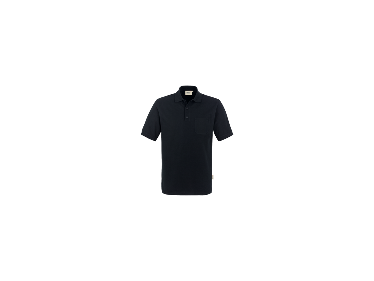 Pocket-Poloshirt Perf. Gr. S, schwarz - 50% Baumwolle, 50% Polyester, 200 g/m²