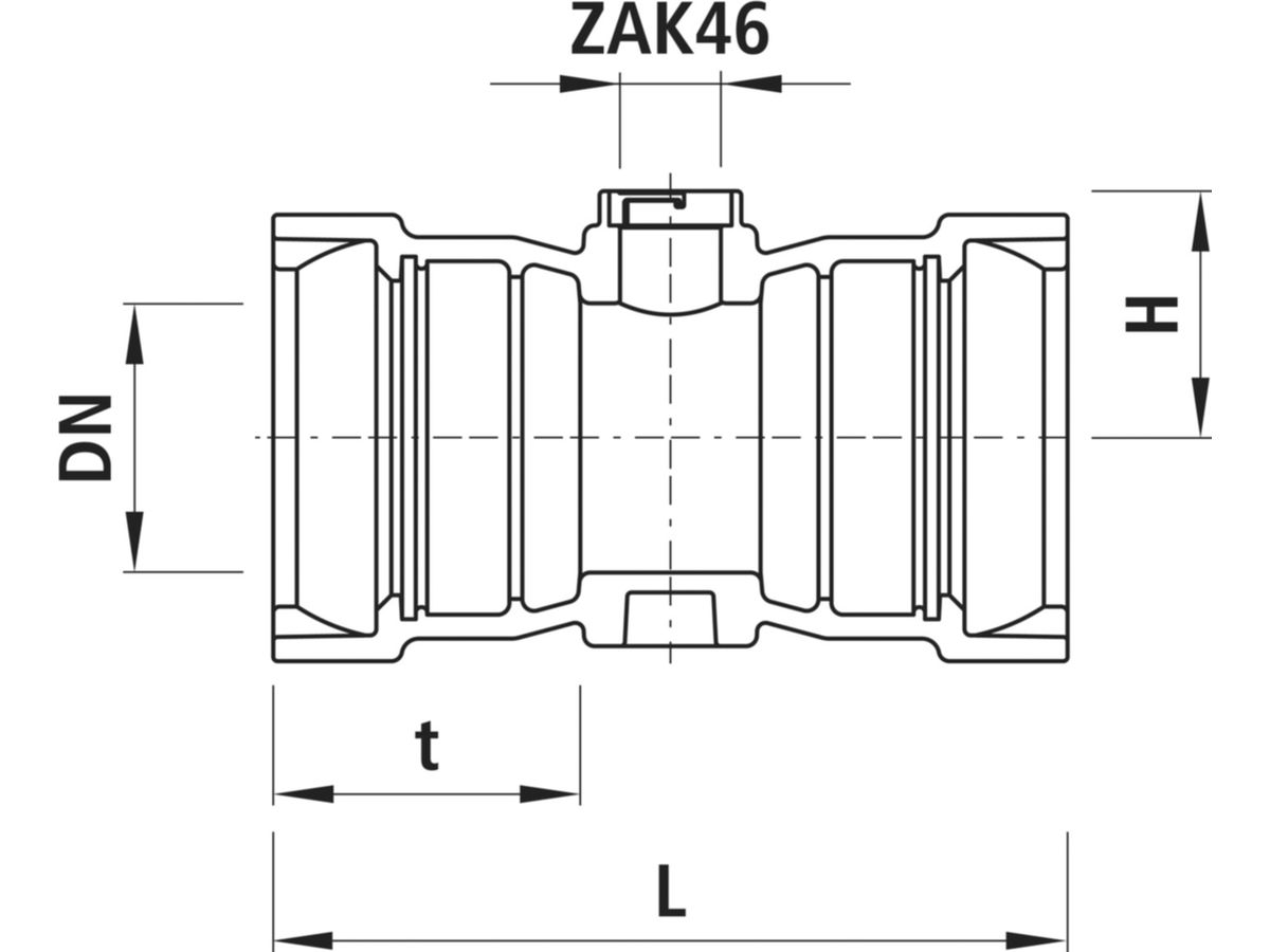 Hausanschluss-Stück BLS PN 16  DN 125 - mit ZAK-Abgang  5412