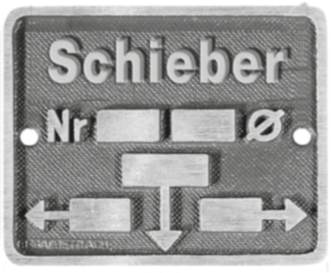 Schiebertafel Nr.30 Text "Schieber" - verkehrsblau (RAL5017) (Bega) 130x105mm