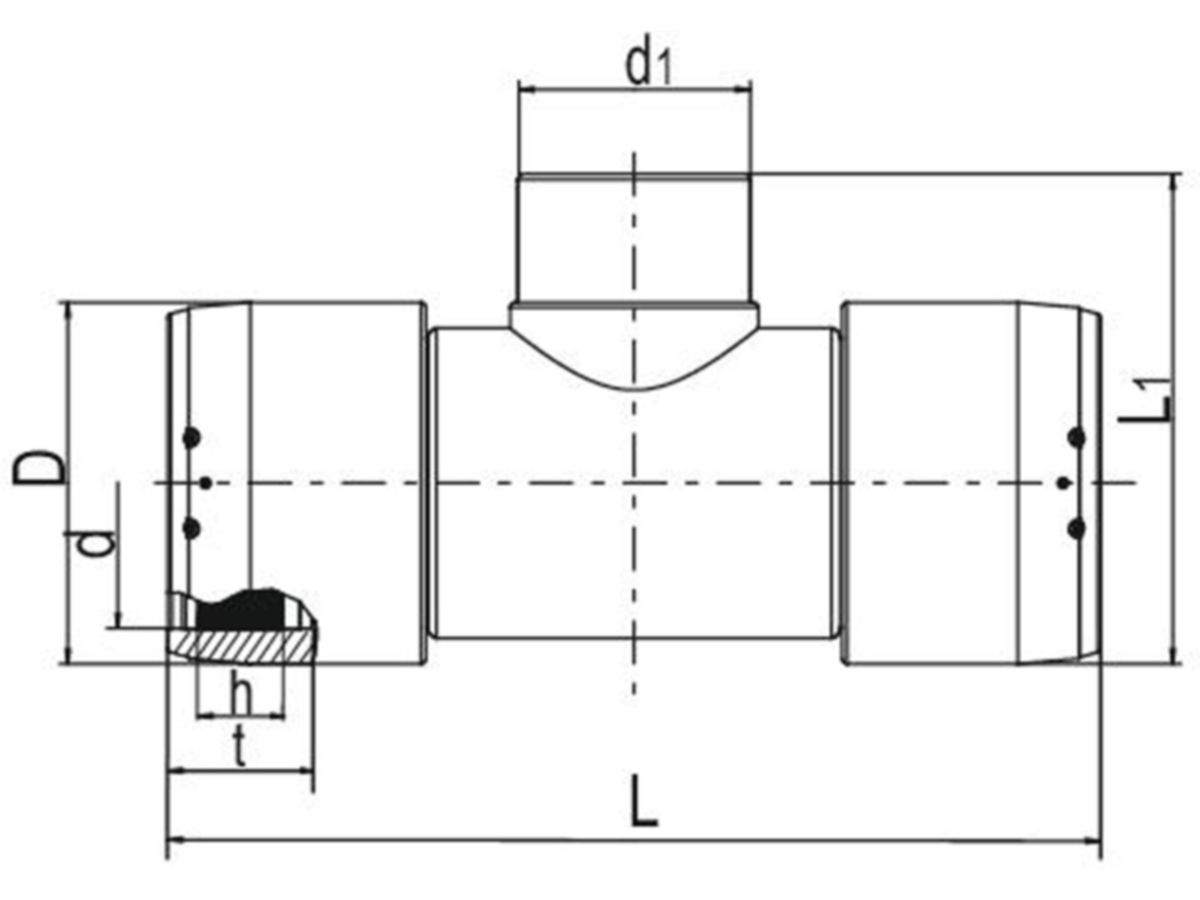 T-Stücke reduziert ALIAXIS FRIALEN XL TA - RED 180 x 125 mm / 617174