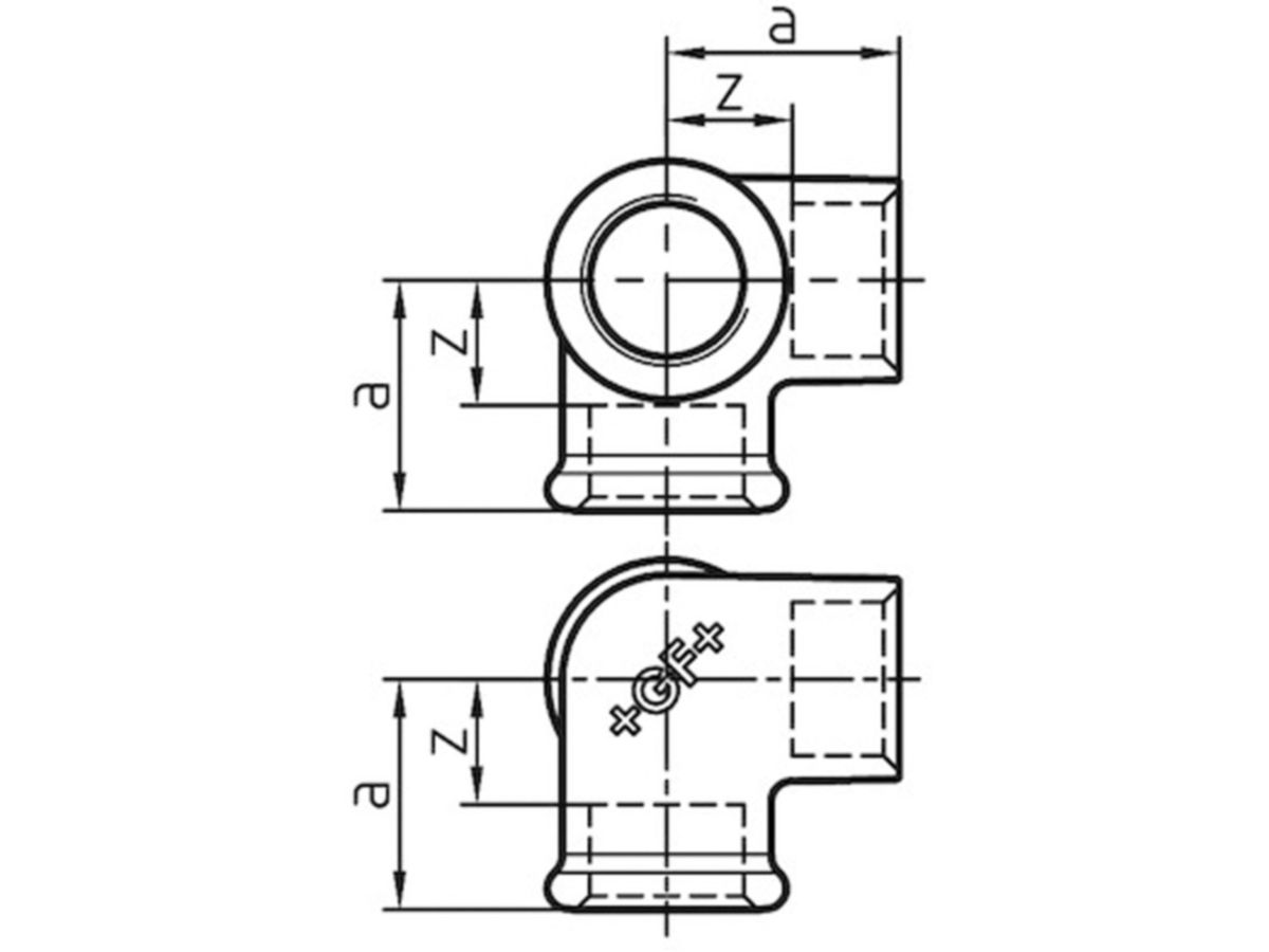 Winkelverteiler +GF+ verz. Nr.221 3/4"