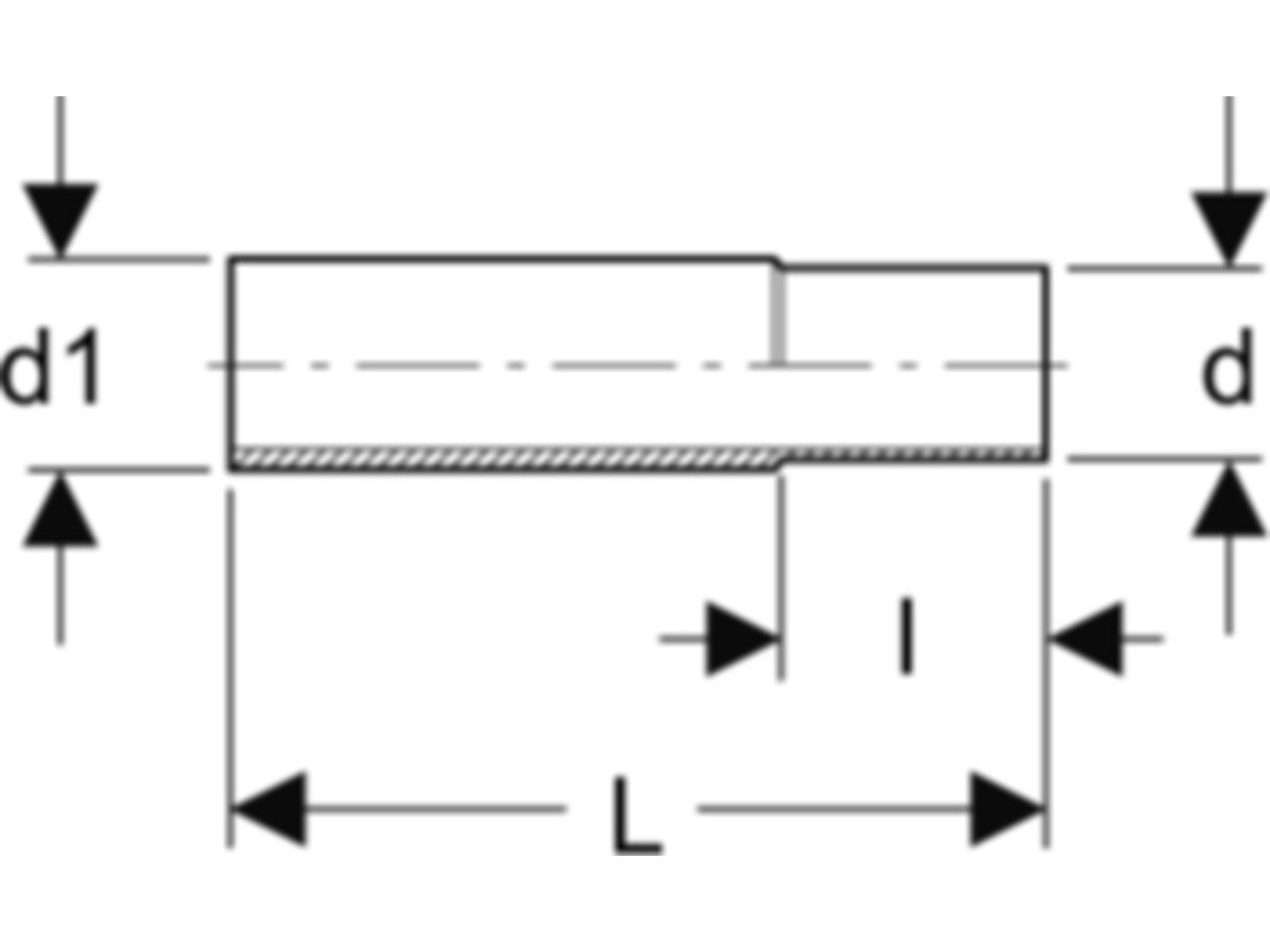 Übergang mit Steck-Anschweissende - C-Stahl 76.1 mm