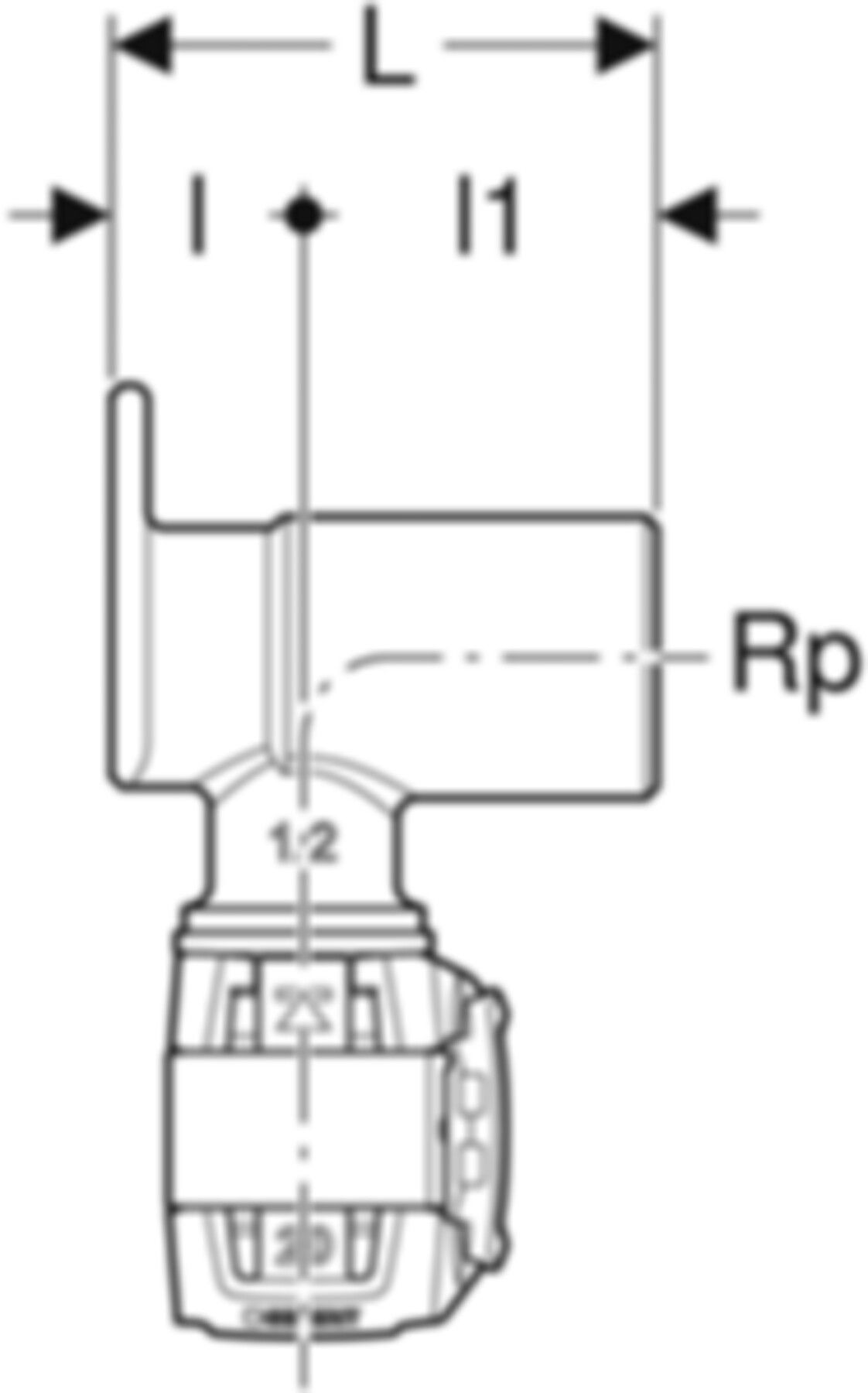 Eckanschlusswinkel 90° - GEBERIT FlowFit