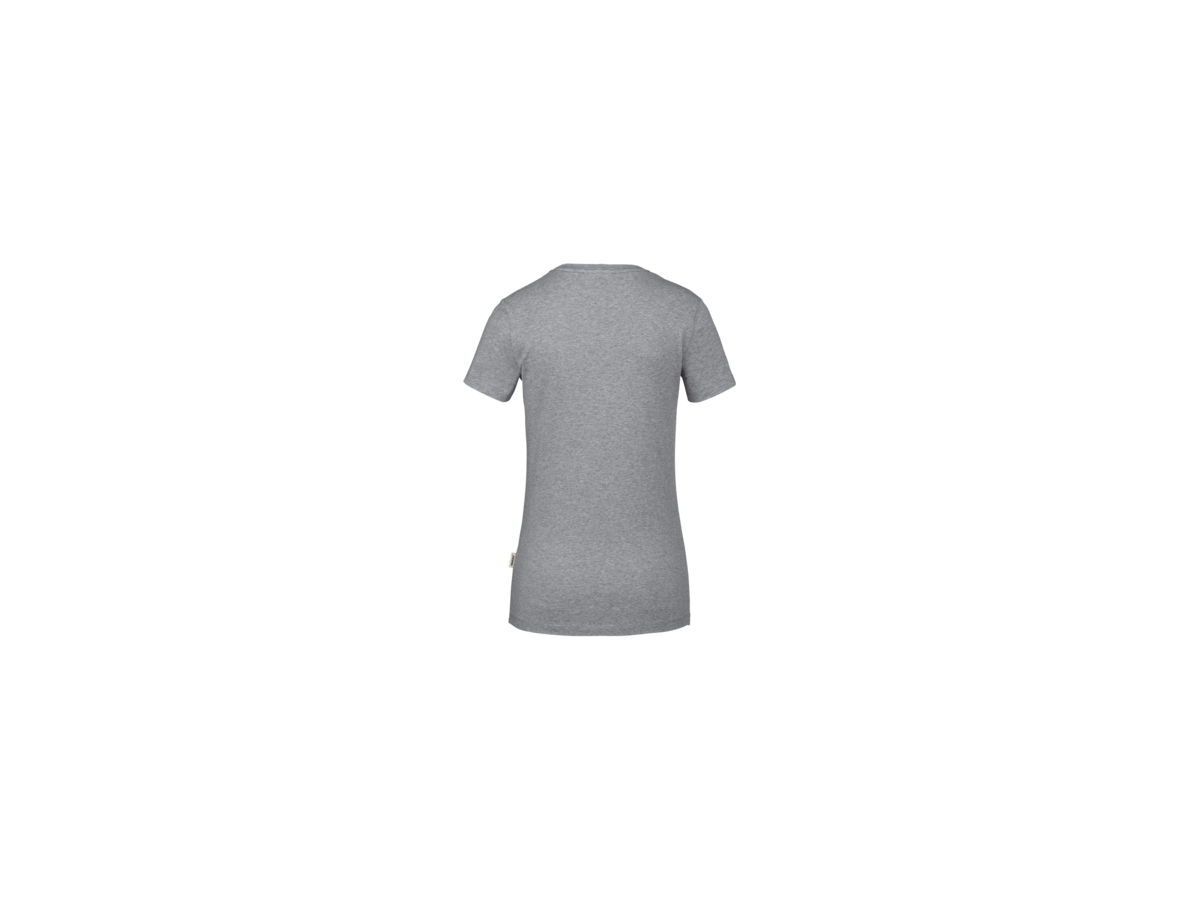 Damen-V-Shirt Stretch L grau meliert - 80% Baumw. 15% Visk. 5% Elast. 170 g/m²