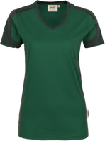 Damen-V-Shirt Co. Perf. 2XL tanne/anth. - 50% Baumwolle, 50% Polyester, 160 g/m²