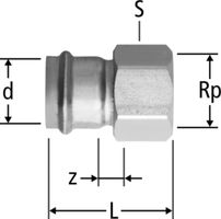 Optipress-Inox-Übergang - mit Innengewinde