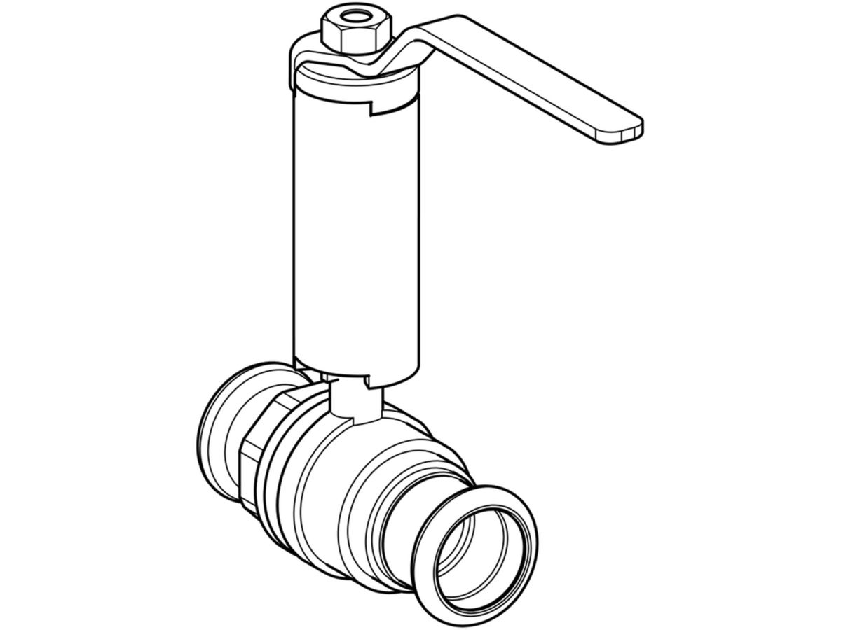 MPF-Kugelventil - mit Betätigungshebel abgesetzt