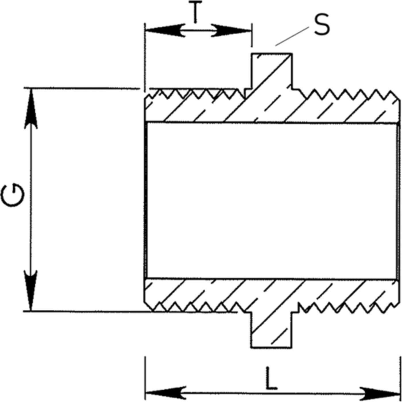 Doppelnippel flachdichtend - Messing
